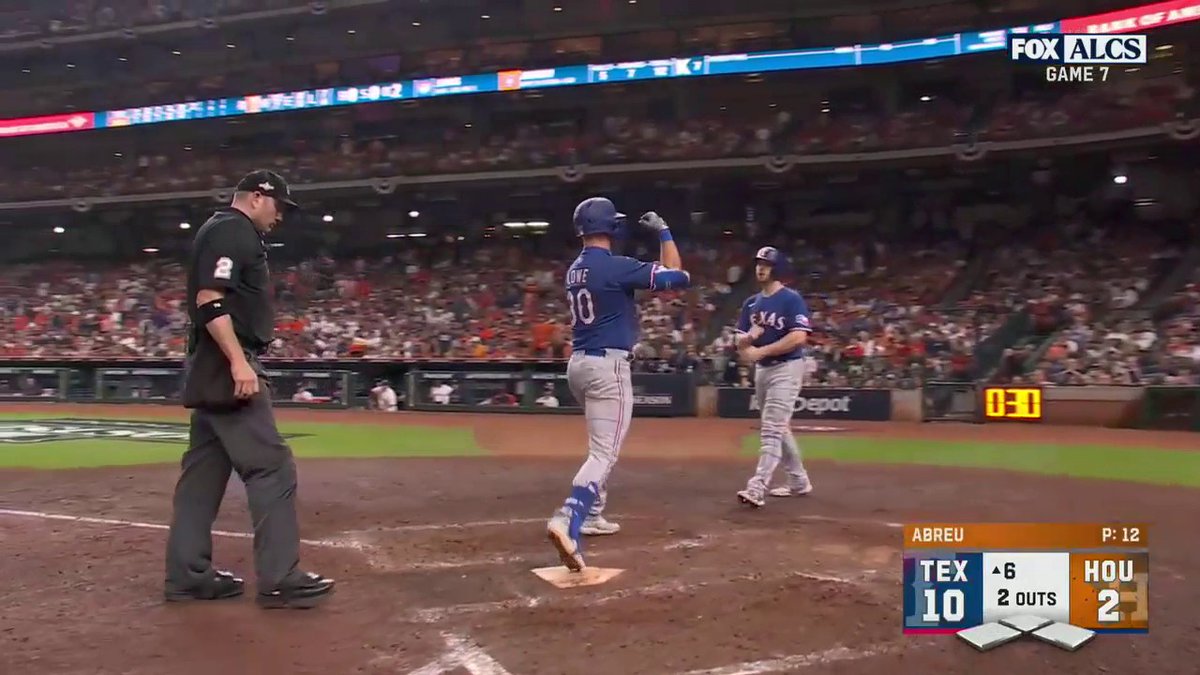 Abreu is doing the Rangers a favor for not serving his suspension till next season! 10-2!