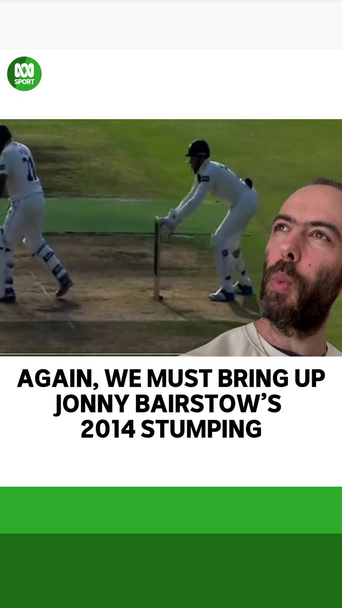 Jonny Bairstow complaining about the Carey stumping? Well, we must once again bring up that stumping in 2014... 🤷‍♂️😂