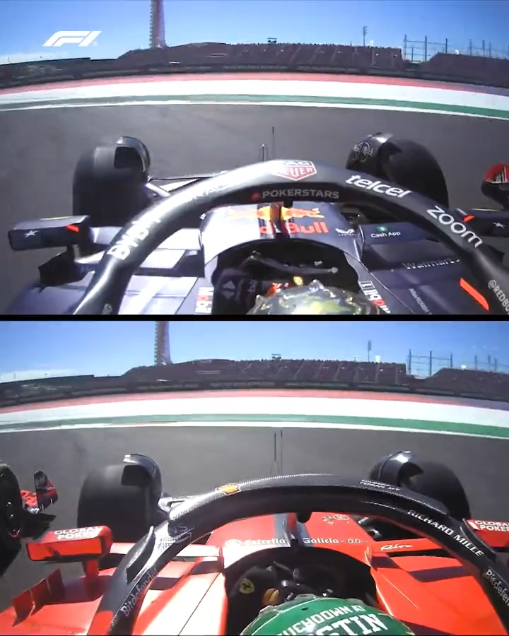 Verstappen 🆚 Leclerc Elbows out for this scrap ⚔️ #F1 #USGP