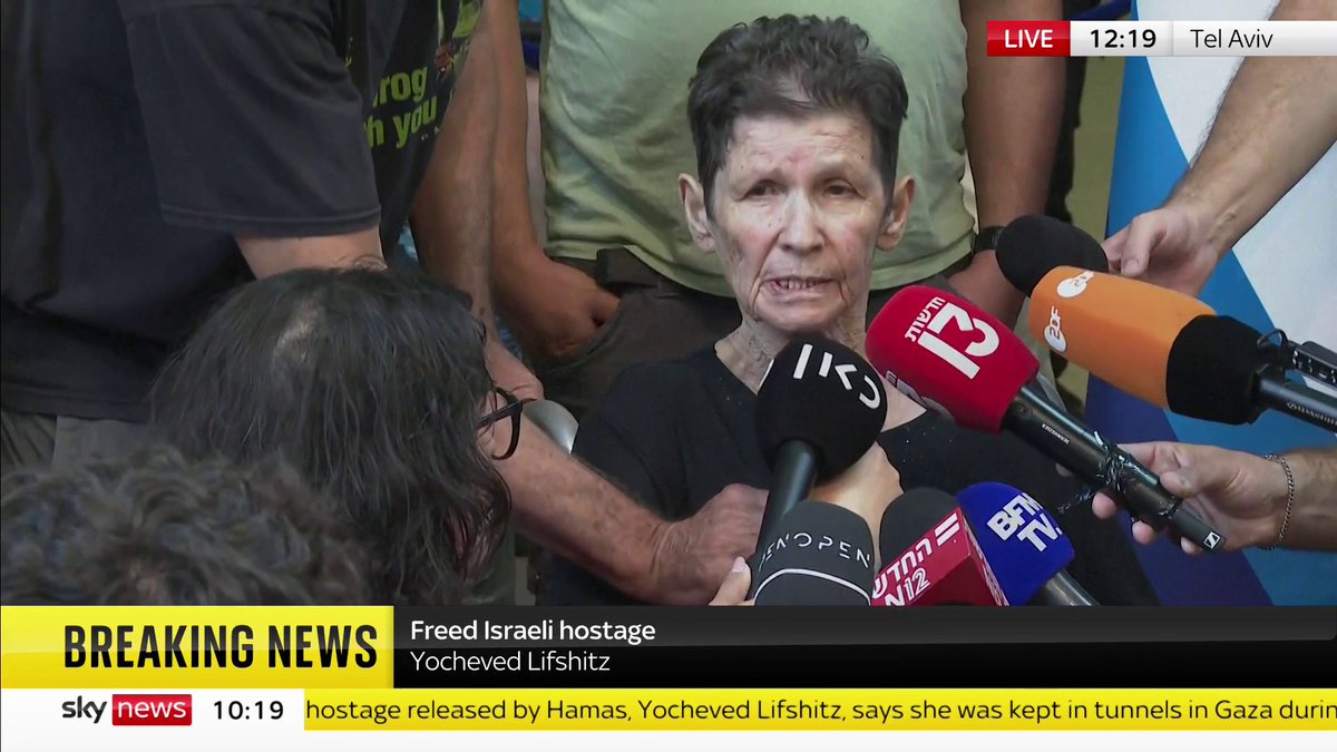 When asked what she meant by the gesture of shaking a Hamas gunman's hand, freed hostage Yocheved Lifshitz, 85, says 'because they treated us very nicely'. "They seemed really prepared and had concealed it for a long time," she added. ๐ ๐บ Sky 501