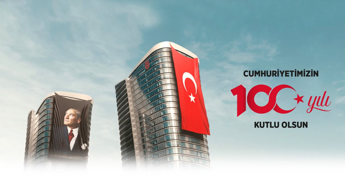 Cumhuriyetimiz kurulurken de yükselirken de yanındayız. Ulu Önder Gazi Mustafa Kemal Atatürk’ten bize armağan olan ve ilelebet yaşayacak Cumhuriyetimizin 100. yılı kutlu olsun. Hep birlikte nice yüzyıllara! #Cumhuriyet100Yaşında #ZiraatBankası160Yaşında #ZiraatBankası