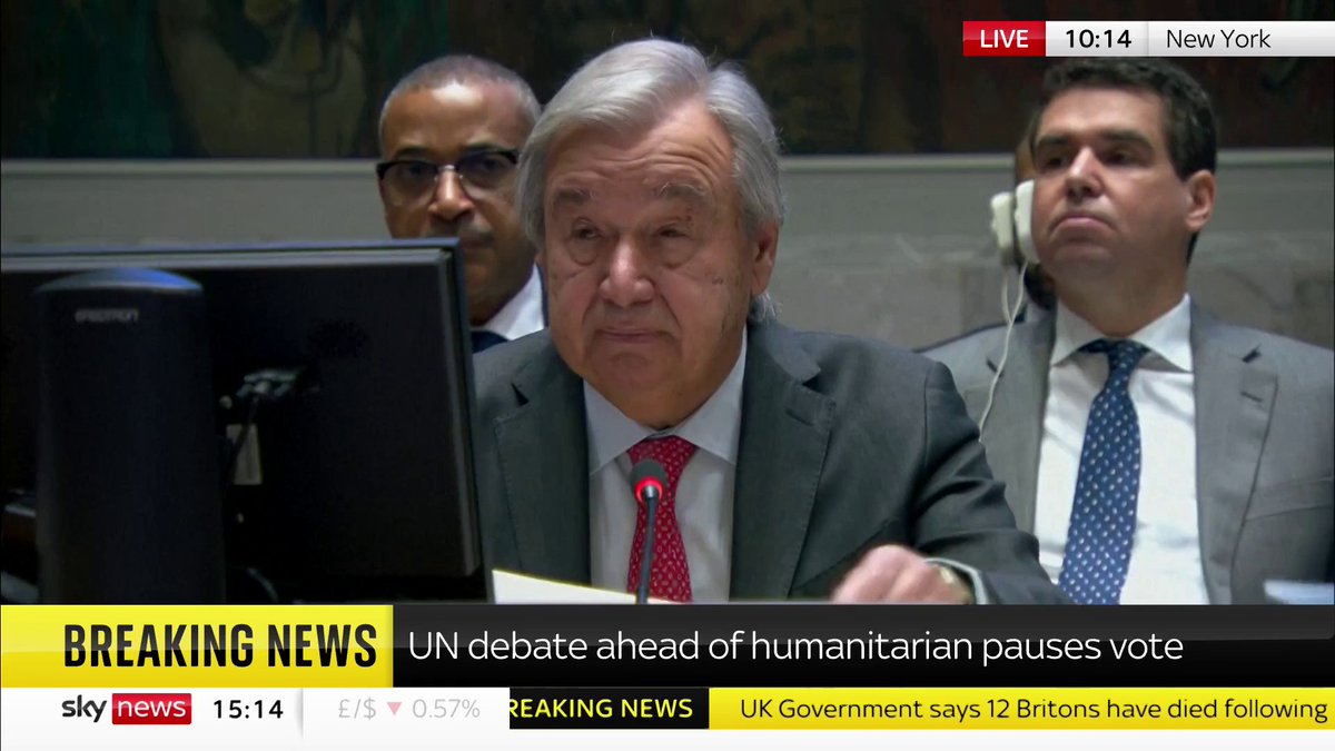 "The grievances of the Palestinian people cannot justify the appalling attacks by Hamas, and those appalling attacks cannot justify the collective punishment of the Palestinian people," says UN Secretary General Antonio Guterres. 📺 Sky 501 / YouTube