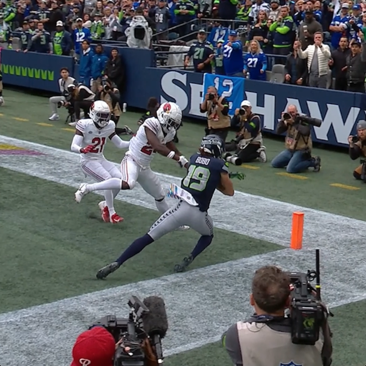 His toe hit the last blade of grass inbounds. Bobo knows tough catches. Bo² | Pepsi