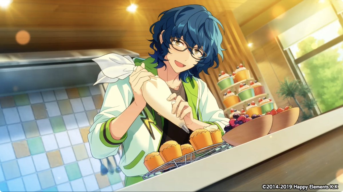 (3/3)【お知らせ】 ⭐5 青葉 つむぎのカードは開花前スチルが動く「エモーション」付き💓 アイドルストーリー[幸せのお裾分け]のスチルシーンでエモーションが発生するほか、つむぎのカードを獲得するとマイルームのイラスト表示で「エモーション」が選択可能になります♪ #あんスタ