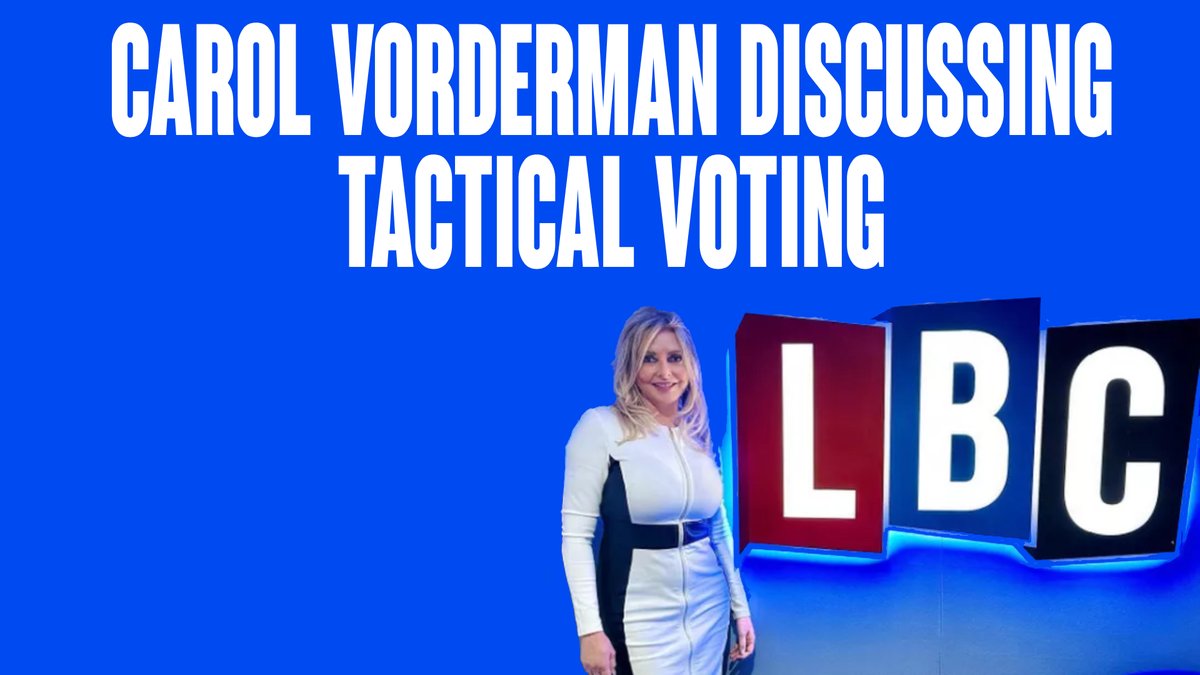 Here's my brief chat with Carol Vorderman on LBC about why we need #TacticalVoting in a general election 🟥🟩🟧 ⏩ Follow: STOPTHETORIES.VOTE 🟥🟧🟩 The Movement Forward | StopTheTories.vote The Progressive Alliance 🟥🟩🟧 TacticalVote.co.uk Tory Flumps™ #GTTO #GE2024