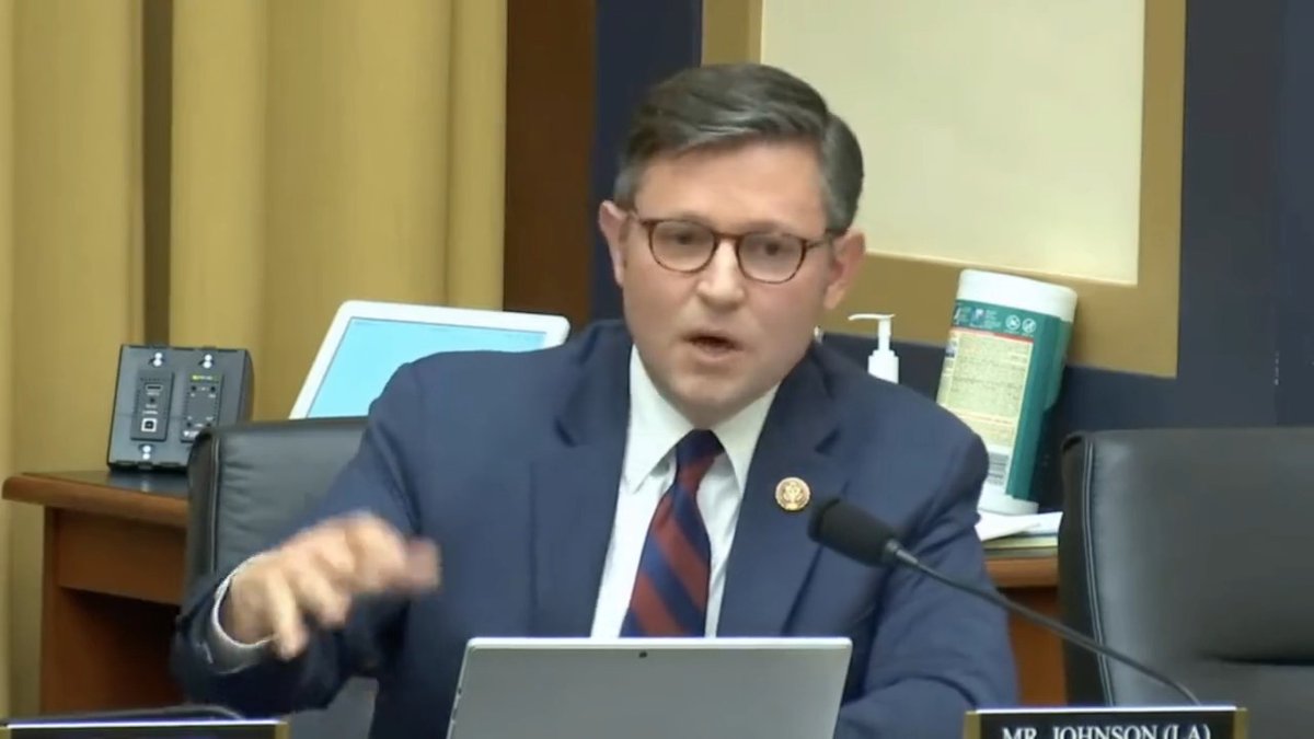 Here is Mike Johnson railing against Roe v. Wade, arguing that if women were forced to give birth to more “able-bodied workers,” Republicans wouldn’t try to cut Social Security and Medicare