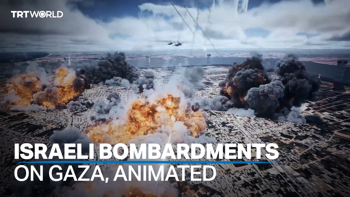 Palestine’s Gaza, dubbed as an outdoor “concentration camp,” has been under a crippling blockade for years. As Israel strikes the besieged enclave for an 18th day, this animation shows how the tiny, 365-square-km of land would look under continuous bombardment
