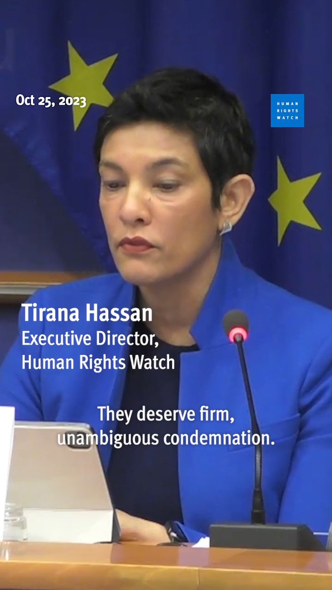 "When double standards are exposed, the motives of the EU are questioned, and its credibility is eroded." Tirana Hassan addresses DROI Committee Press on Israel, Palestine, and international humanitarian law ⤵️