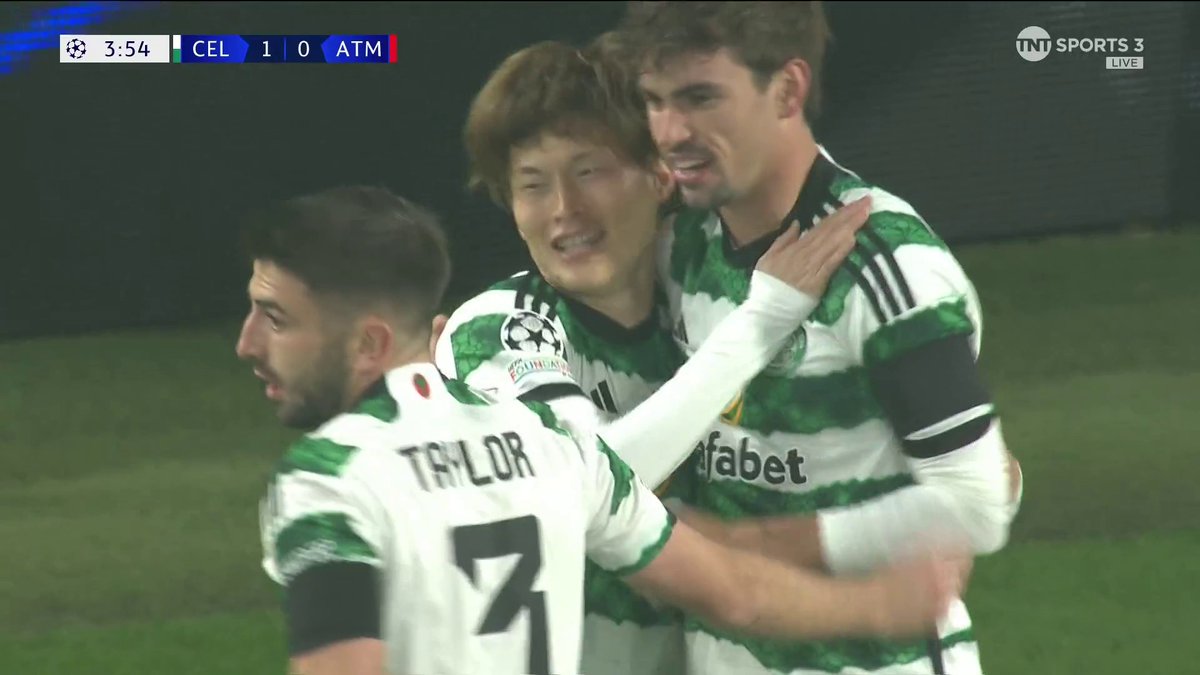 🤩 That Kyogo Furuhashi 古橋 亨梧 & Matt O'Riley combo again! #CelticAtleticoMadrid | #UCL | #COYBIG🍀