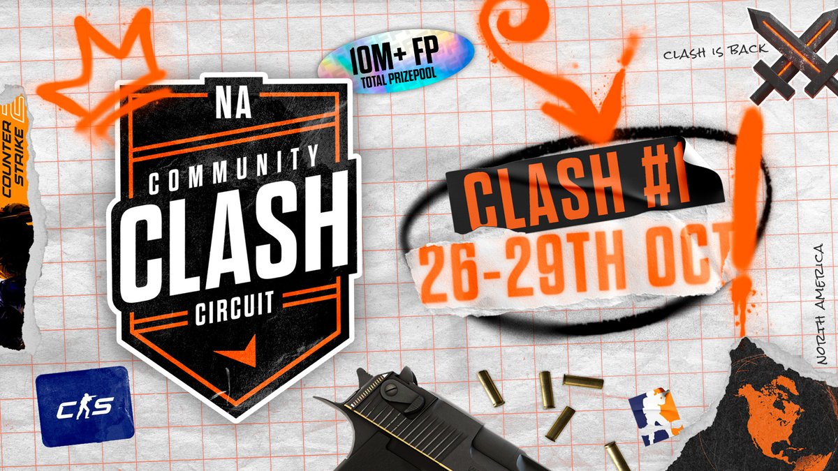 Introducing the FACEIT NA Community Clash Circuit! 🏎️ Starting October 26th @ 5 EST 🫡 Over 20 Clans Joining 🏆 10M+ FACEIT Points up for grabs 📅 3 Events Total 🤝 5-Stack with your Favorite Clan Clash is BACK! 🙏 Which clan will you be joining?