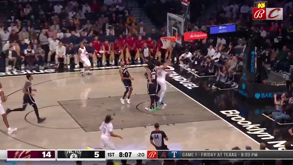 Donovan Mitchell euro steps to the basket to give the Cleveland Cavaliers an early 11-point lead! 🕷️ #LetEmKnow
