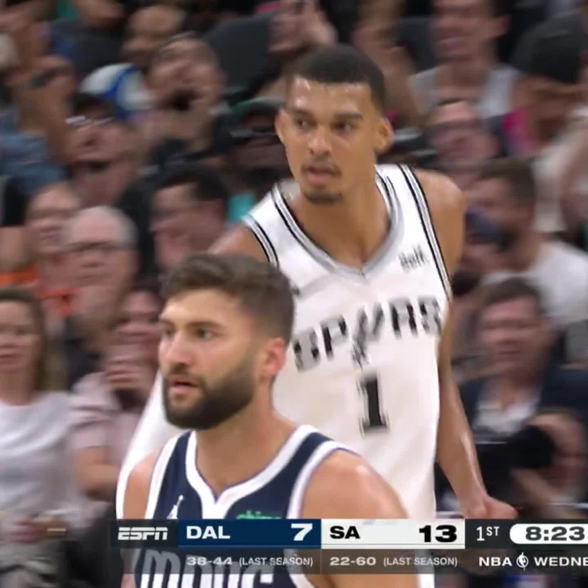 Wemby's first bucket in the NBA 🎯