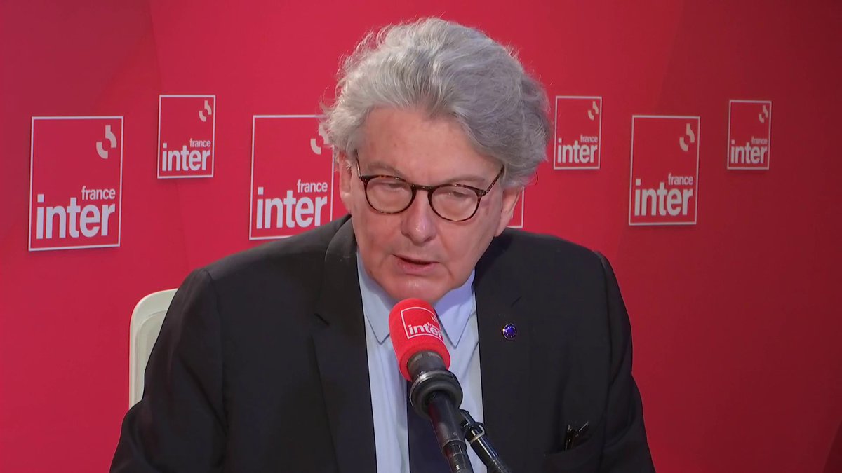 .Thierry Breton : "L'Union européenne est aujourd'hui la première démocratie du monde libre à avoir mis en place une régulation de nos réseaux [sociaux] depuis le 25 août" #le710Inter