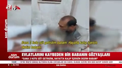 "Sana 3 kutu süt getirdim, hayatta kalıp içersin dedim babam" ▪İsrail saldırısında çocuklarını kaybeden Gazzeli babanın feryadı yürekleri dağladı.