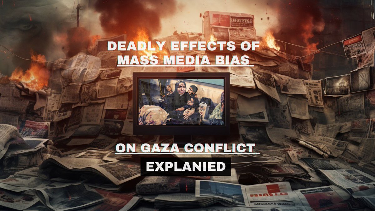 What is collective mass media bias and how is Western perception of the Gaza conflict shaped by it?