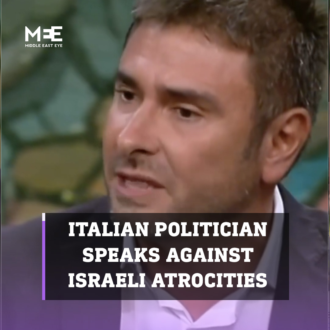 “Why have you not said a word in 17 years against the military occupation, against an open-air prison which is a concentration camp?” Italian politician Alessandro di Battista speaks out about what is happening in Palestine on Italian channel La7 on Tuesday