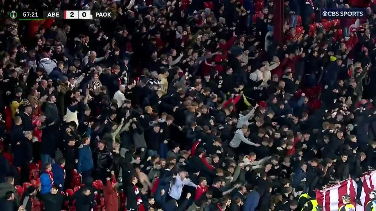 AMERICAN DANTE POLVARA WITH A MASSIVE GOAL FOR ABERDEEN IN THE #UECL. 🇺🇸🦅