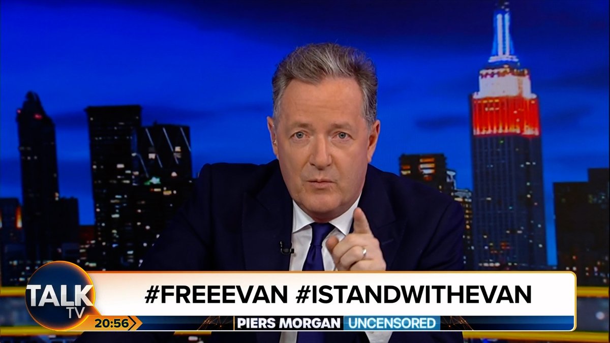 Piers Morgan discusses the continued wrongful detention of The Wall Street Journal's Evan Gershkovich by Russia, with one of Evan's close friends Jeremy. Piers: "Happy Birthday and keep fighting, we'll get you out of there." Piers Morgan | #IStandWithEvan | #FreeEvan