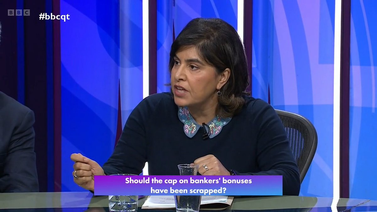 “So we can’t put more money into nurse’s pockets… but we can put more money into really rich banker’s pockets” Sayeeda Warsi finds it “shocking” the government didn’t offer rise to nurses over inflation fears yet scrapped cap on bankers’ bonuses #bbcqt