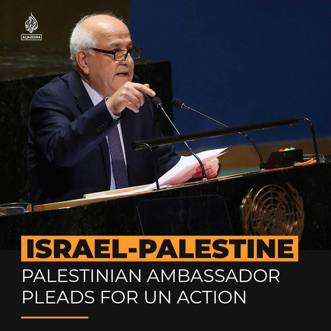 Vengeance is a dead-end. The only path forward is justice.” In a powerful address to the UN General Assembly, Palestinian representative Riyad Mansour begged members to finally act and stop Israel’s war on Gaza ⤵️