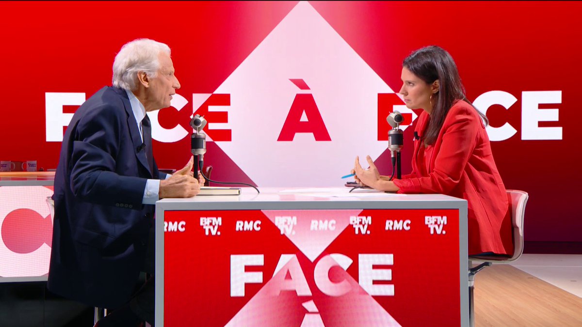 🔴 Dominique de Villepin, ancien Premier ministre, est l'invité d'Apolline de Malherbe dans le #FaceAFace 🎙 "Il n'y a pas d'usage de la force efficace, sans stratégie politique."