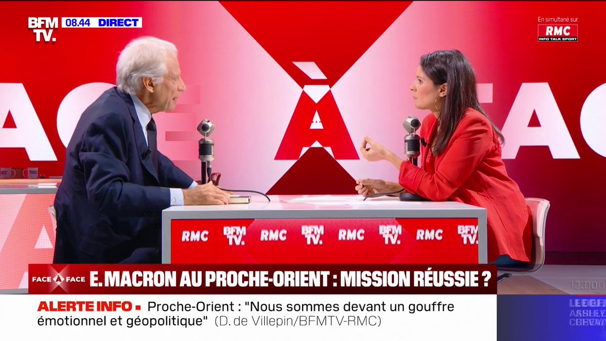 Israël/Hamas: Dominique de Villepin (Dominique de Villepin) souhaite "une réponse proportionnée" qui implique de "ne pas confondre les Palestiniens avec le Hamas"