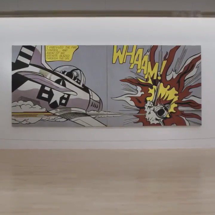 American pop artist #RoyLichtenstein was born #OnThisDay in 1923. 💥 We're remembering when we cleaned Lichtenstein's Whaam! in 2018 for the very first time in the painting's history. Find the iconic pop painting today on free display at Tate Modern: