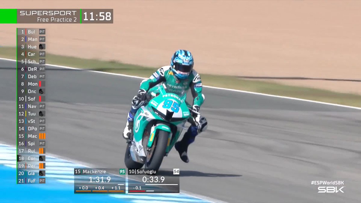 Up into the top 10 goes Tarran Mackenzie 📈 #WorldSSP | #ESPWorldSBK 🇪🇸