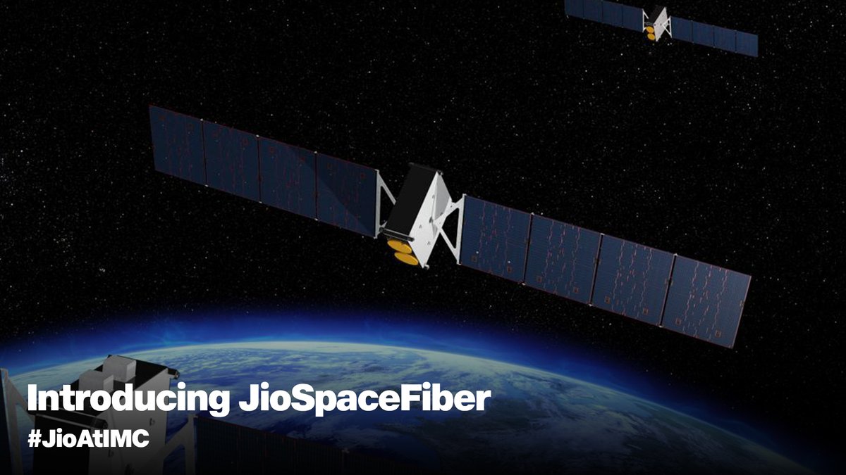 Introducing JioSpaceFiber, India's first Gigabit Satellite Connectivity 🛰. Visit Jio pavilion at India Mobile Congress 2023 to know more. #JioAtIMC #Jio #JioSpaceFiber #IMC2023