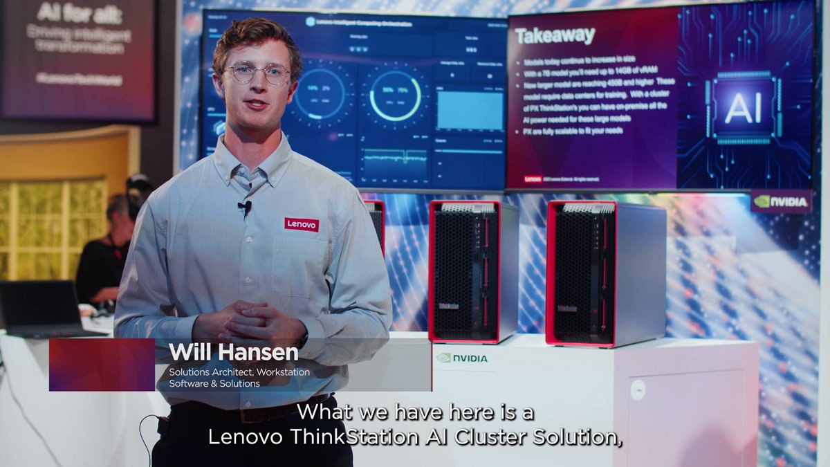 Powered by the world's most powerful desktop workstation, Lenovo ThinkStation AI Clusters provide a more efficient and cost-effective solution to managing AI. Learn more at #LenovoTechWorld