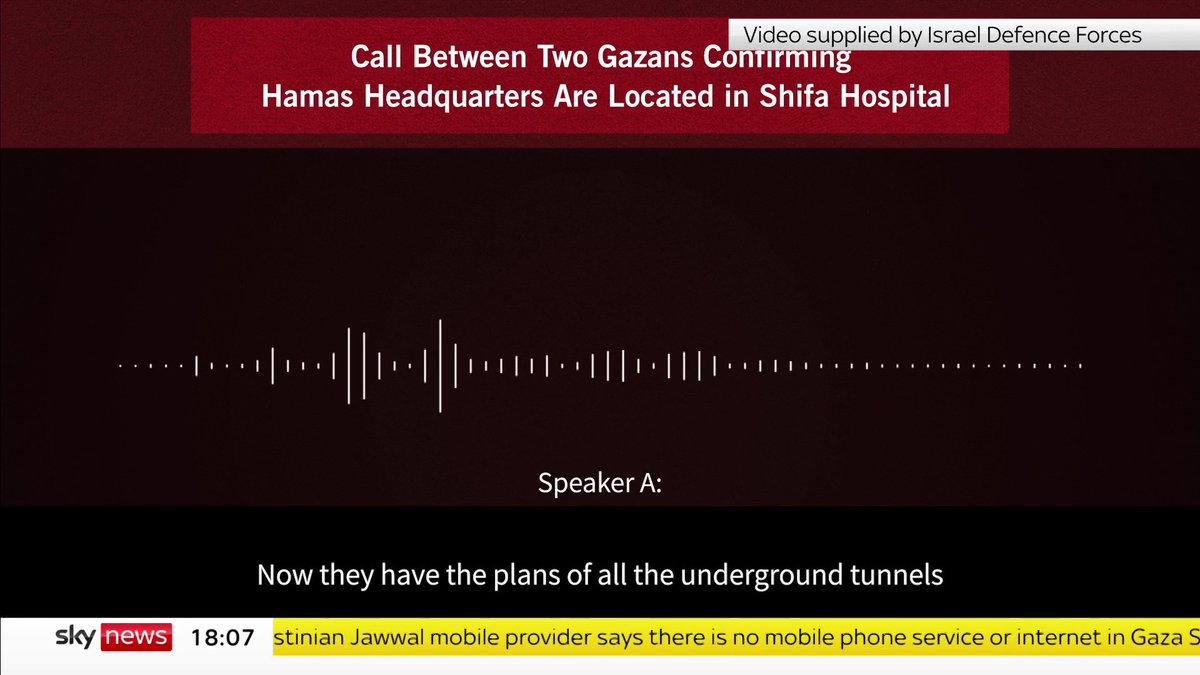 The Israel Defence Forces have accused Hamas of building a base under one of the main hospitals in Gaza. They played this clip video to support their claim. 📺 Sky 501, Virgin 602, Freeview 233 and YouTube