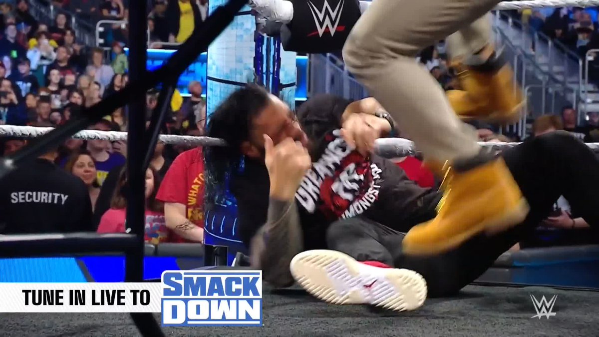 NOBODY CAN STOP LA Knight!!! ๐ฅ๐ค Roman Reigns just found out that he's in for a FIGHT at #WWECrownJewel! #SmackDown