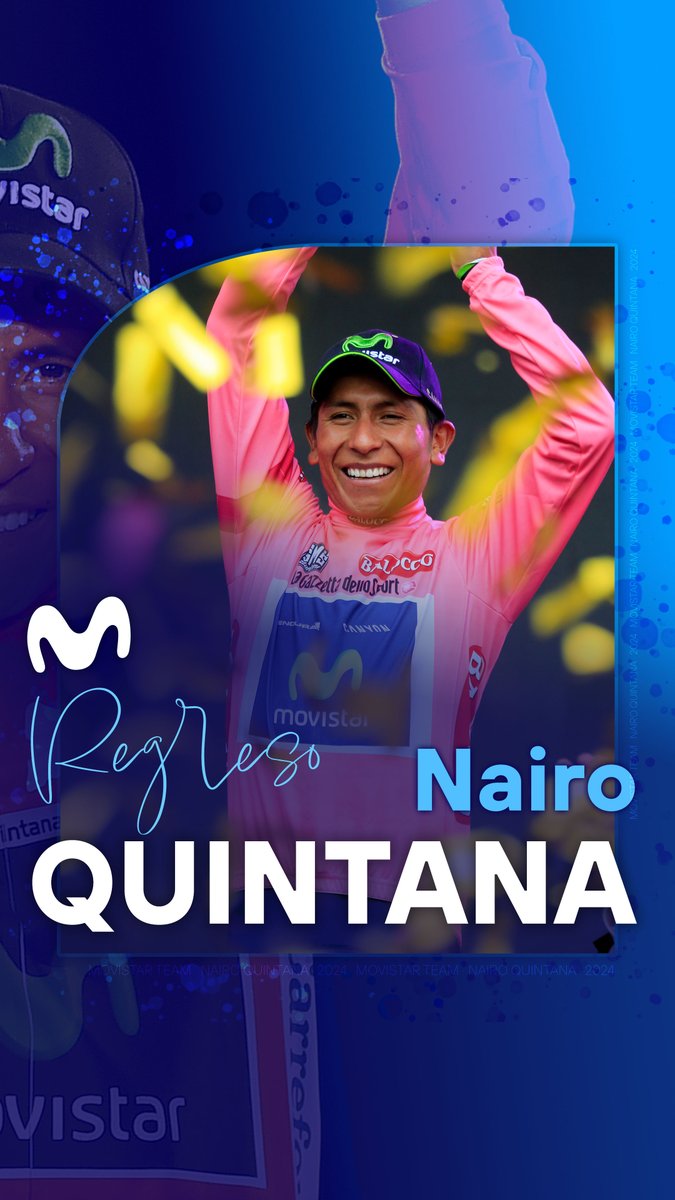 🇨🇴🦅💙 𝗡𝗮𝗶𝗿𝗼 𝗤𝘂𝗶𝗻𝘁𝗮𝗻𝗮 𝘃𝘂𝗲𝗹𝘃𝗲 𝗮 𝗰𝗮𝘀𝗮 Confirmamos que NairoQuinCo formará parte de la plantilla de #MovistarTeam2024. 📙