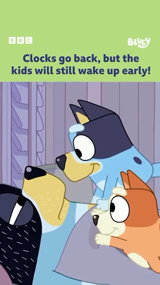 This is your #ClocksGoBack reminder so you don't turn up early for any Sunday morning activities! 😅 #Bluey #ClockChange #DaylightSaving