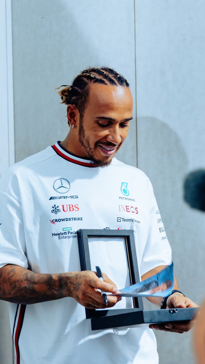 Lewis leaving a little surprise in Toto's office. 😆😂