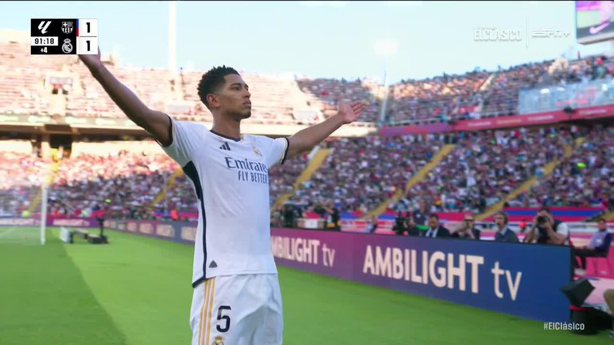 JUDE BELLINGHAM GIVES REAL MADRID THE LEAD LATE AGAINST BARCA! HE'S DONE IT AGAIN 🔥