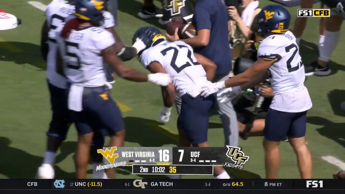 + 6️⃣ West Virginia Football TOUCHDOWN Jahiem White ‼️