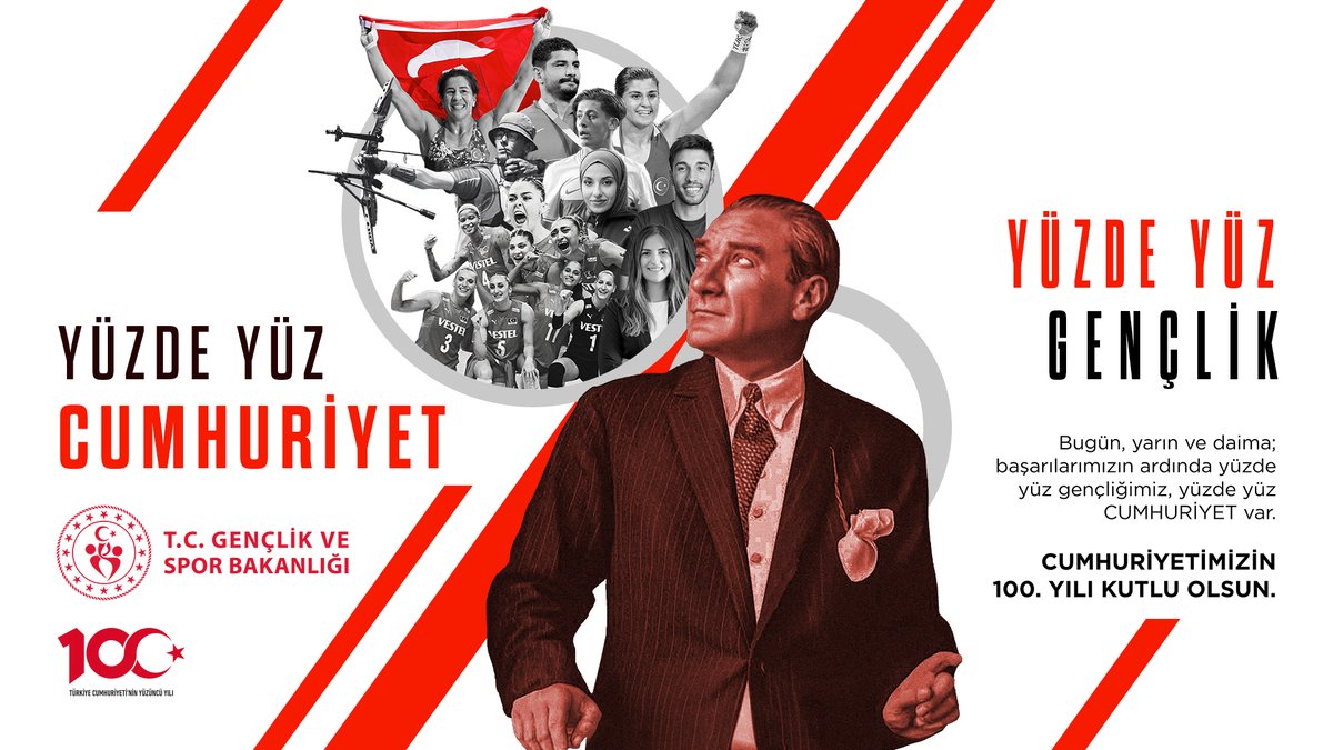 Cumhuriyetin yüz akı; yüzde yüz gençlik, yüzde yüz spor!🇹🇷