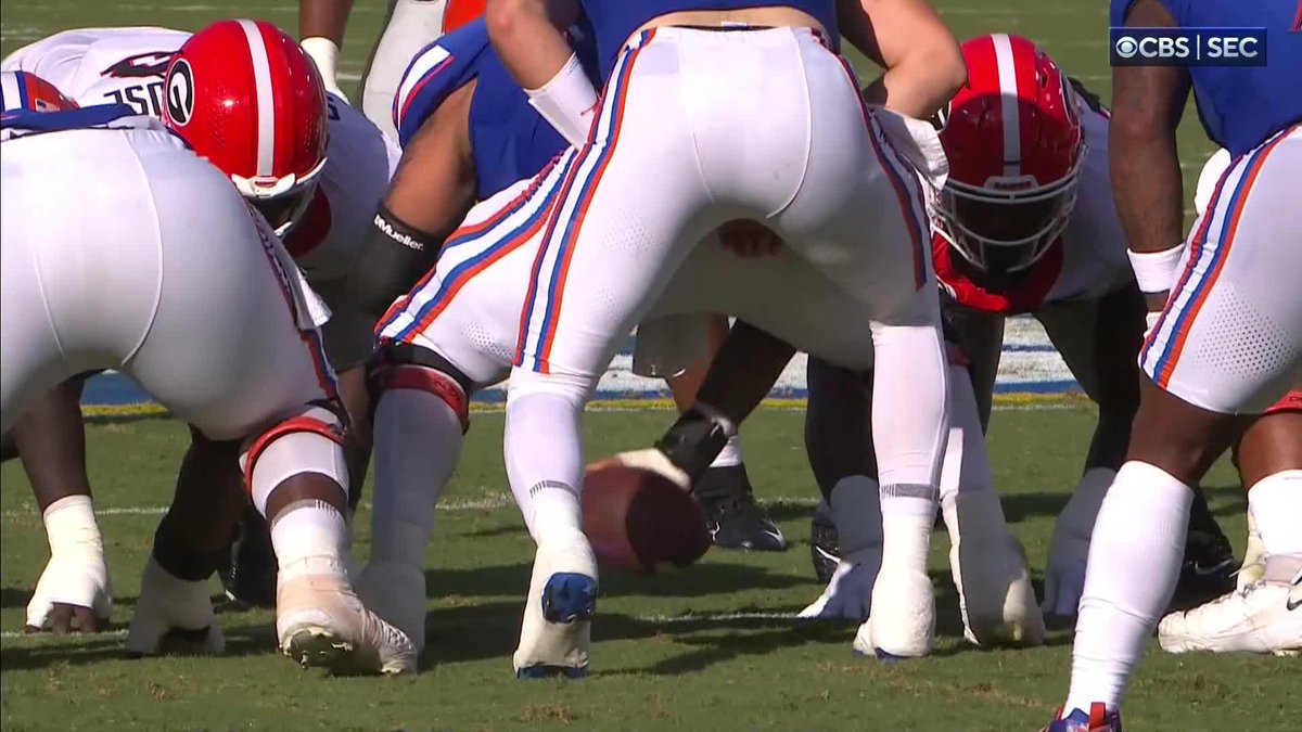 Florida snapped it right through the quarterback's legs on a trick play...and it did not work.