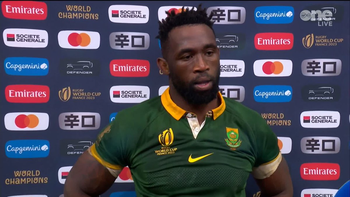 "People that are not from South Africa don't understand what this means for our country." "Our country goes through a lot and we are their hope." Siya Kolisi was full off praise for his team and the All Blacks as he reflects on the Rugby World Cup final. #NZLvRSA | #RWC2023