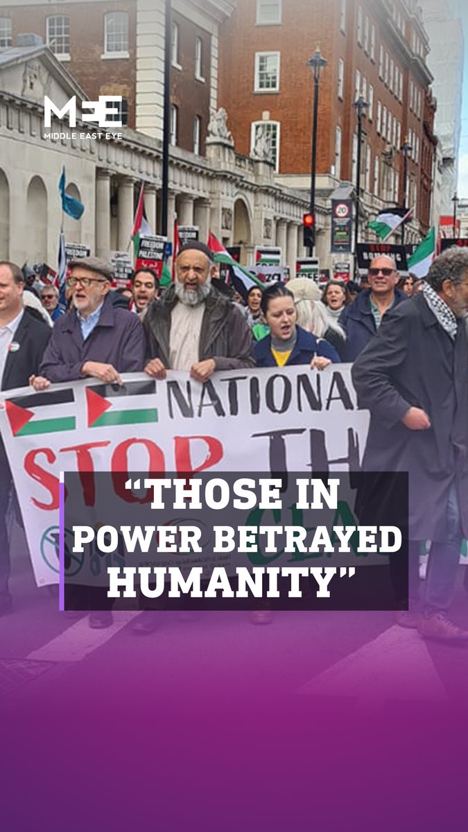 “Let me say to those in power, we will never stop reminding you of your support for genocide. We will make sure history remembers you as criminals” Chairman of Friends of Al-Aqsa, Ismail Patel, said on stage at London’s national march for Palestine on Saturday