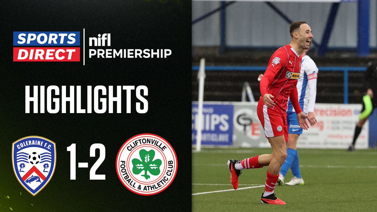 📺 𝗛𝗜𝗚𝗛𝗟𝗜𝗚𝗛𝗧𝗦 #SportsDirectPrem 🏆 🏟️ Cliftonville FC win 2-1 on the road against Coleraine FC.