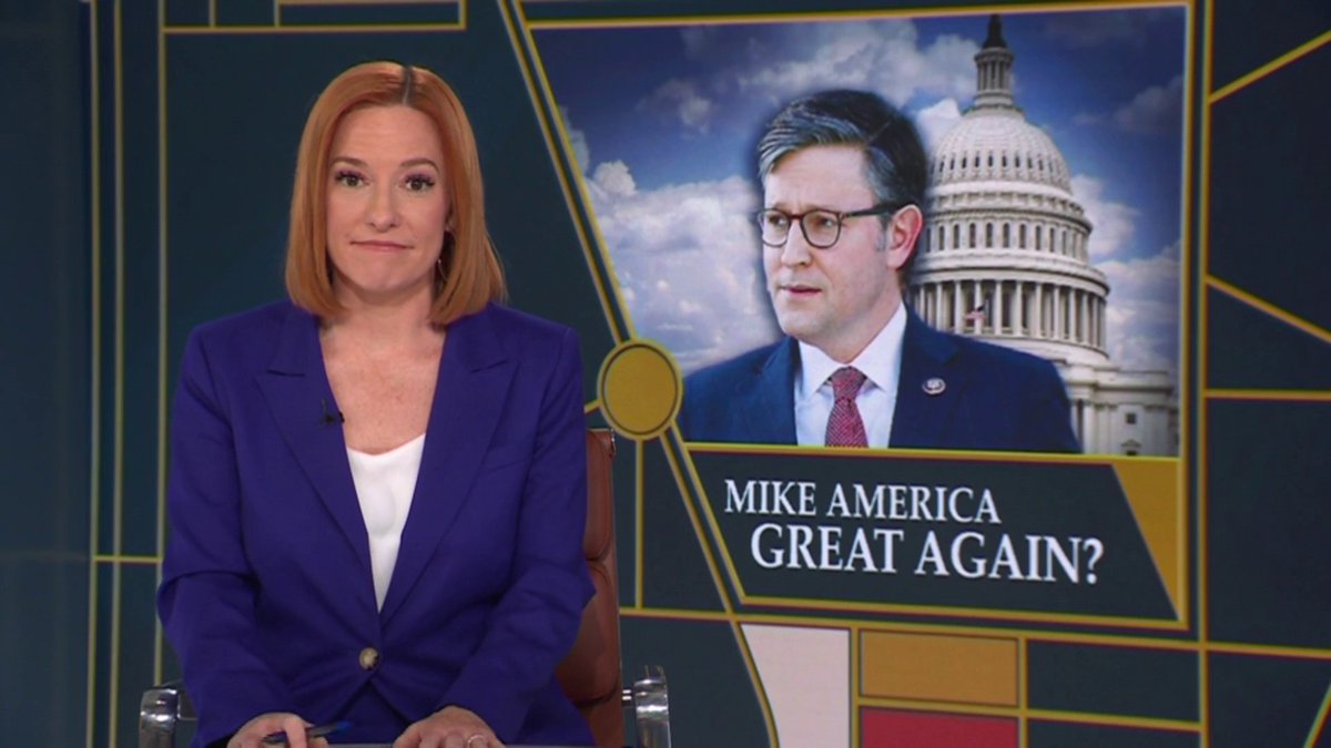 “His views on policy are essentially what you’d expect from a religious fundamentalist — they’re more divisive than divine.” Jen Psaki on newly elected House speaker Mike Johnson.