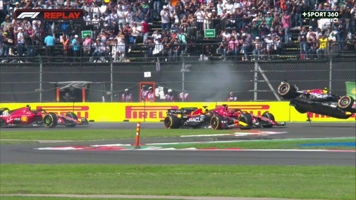 CATASTROPHE AU DÉPART POUR PÉREZ 😱💥 À domicile, le pilote Mexicain est contraint à l'abandon après cet accrochage avec Leclerc ❌ #MexicoGP #F1
