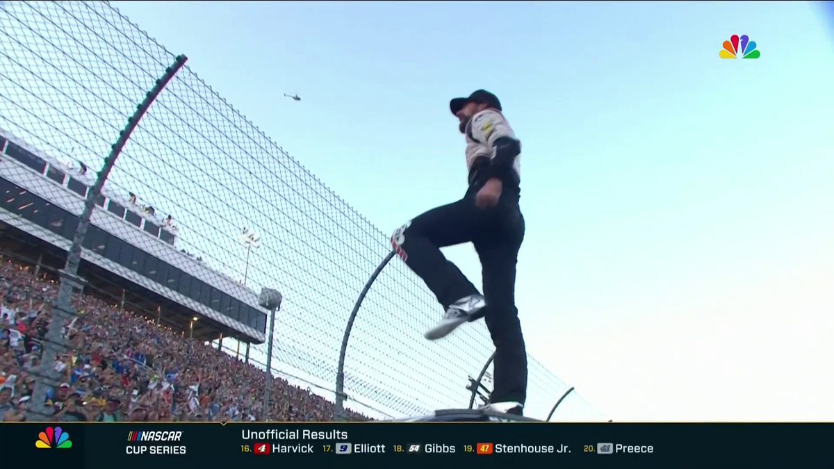 On top of the car he goes! Ryan Ryan Blaney will race for a NASCAR championship!