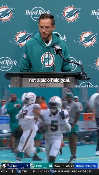 .Jalen Ramsey's gotta make it up to coach with a pick-6 next game. 😂 (via Miami Dolphins)