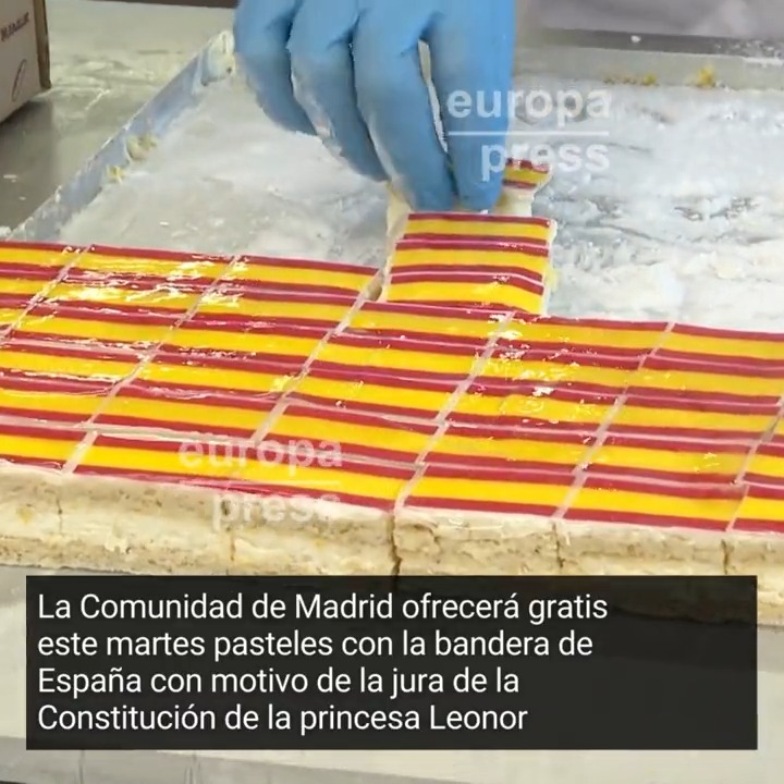 La Comunidad de Madrid ofrecerá gratis este martes pasteles con la bandera de España con motivo de la jura de la Constitución de la princesa Leonor