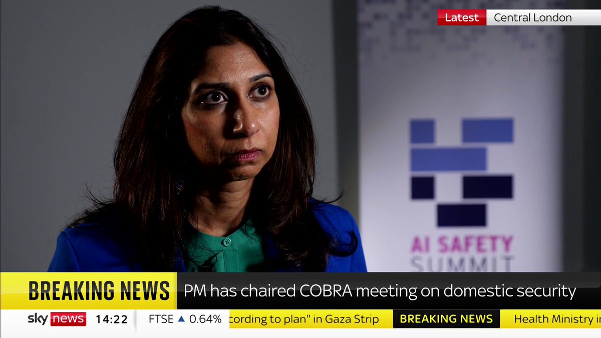 Here is the clip. Suella Braverman is branding all the pro-Palestinian marches as “hate marches” which have the aim, in her view, of “wiping Israel off the map”. She includes all the tens of thousands of protestors in that statement.