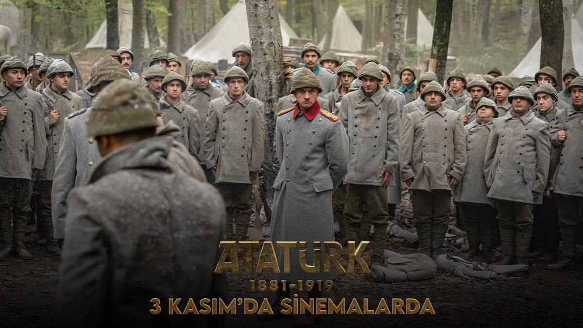 "Ben Yarbay Mustafa Kemal, benimle yürür müsünüz?" "Mehmet Ada Öztekin filmi" olan #ATATÜRK 1. Film 3 Kasım’da sinemalara geliyor! 🎥 #AtatürkFilmi #AtatürkTheMovie Lanistar Media Aras Bulut İYNEMLİ Mehmet Ada Oztekin