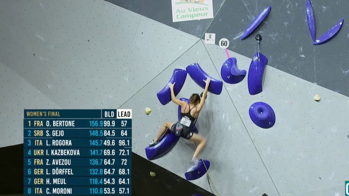🧗 #TLS | En s'imposant au tournoi européen de qualification pour les JO de Paris 2024, Oriane Bertone a validé son ticket pour l'événement parisien ✔️ 🇫🇷 La jeune athlète de 18 ans qui sera une chance de médaille tricolore aux JO a performé sur le bloc et la difficulté🥇